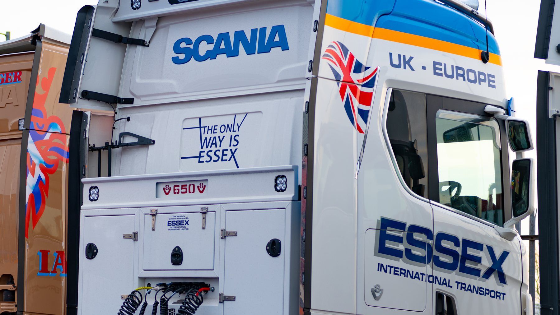 Scania S650 tractor unit in Essex International Transport livery