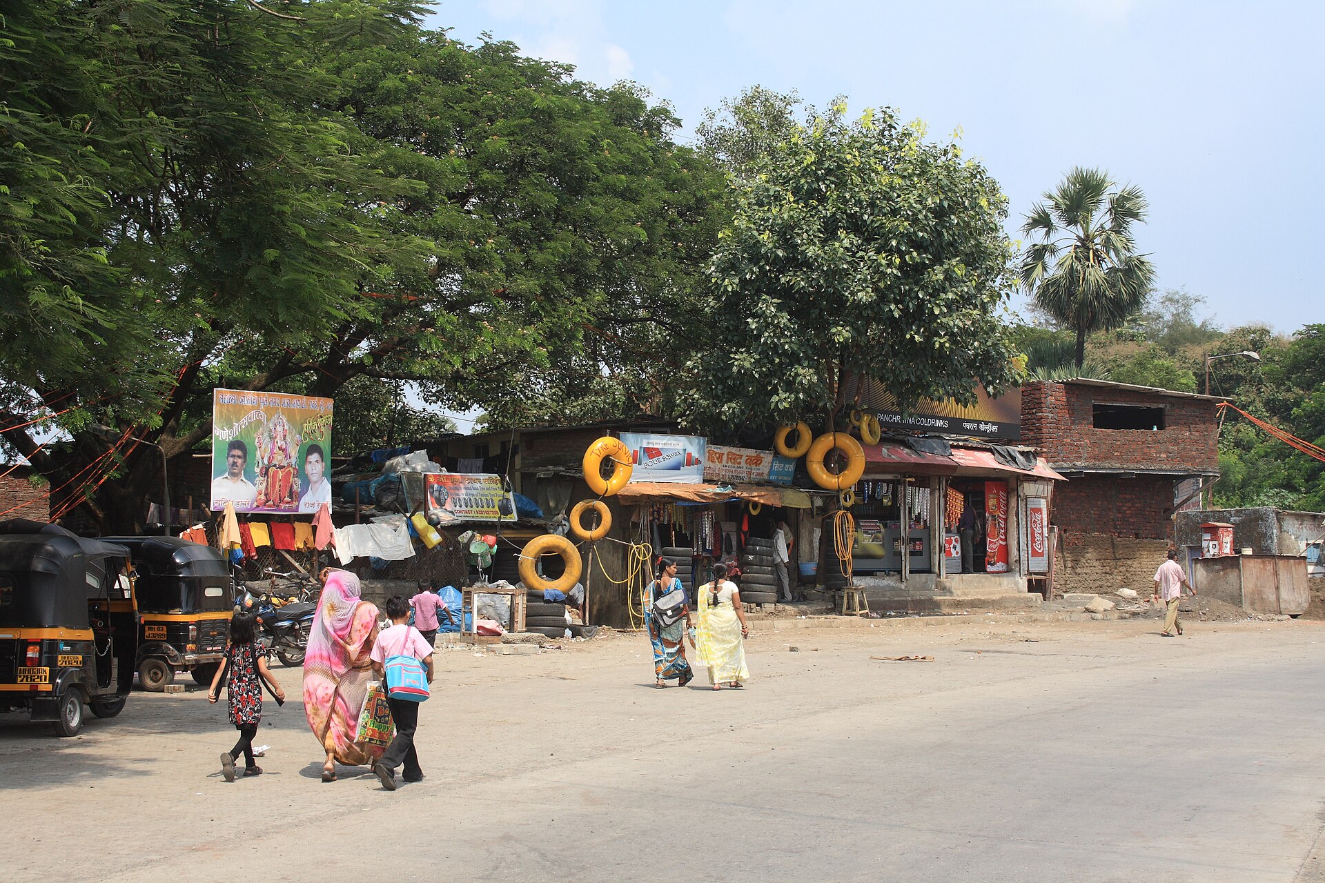 Truck tyre repair workshop